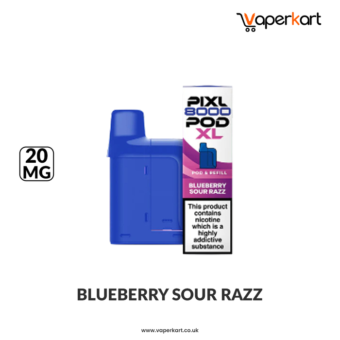 Pixl 8000 Blueberry Sour Razz Prefilled Refill Pods