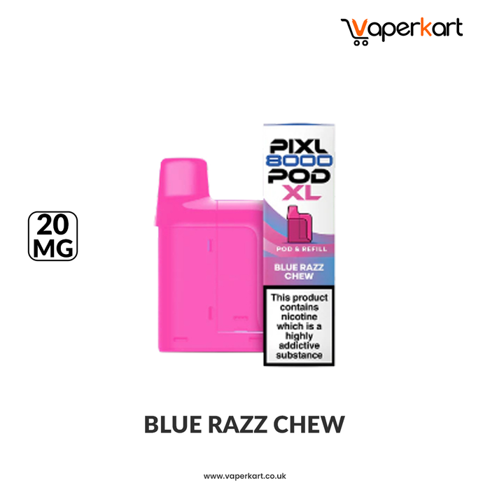 Pixl 8000 Blue Razz Chew Prefilled Refill Pods