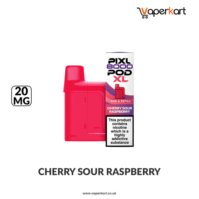 Pixl 8000 Cherry Sour Raspberry Prefilled Refill Pods